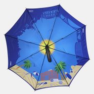 All over beach print on inside of umbrella