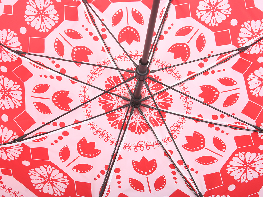 Red and white alpine golf umbrella design