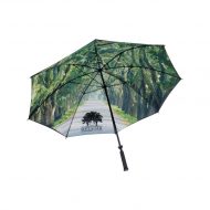 Inside photo print of woodland scene on golf umbrella