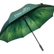 green branded digitally printed umbrella with floral print double canopy umbrella