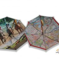 racehorse graphic print street map print on underside of custom designed umbrella