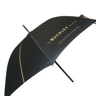 Black and gold contrast branded umbrella