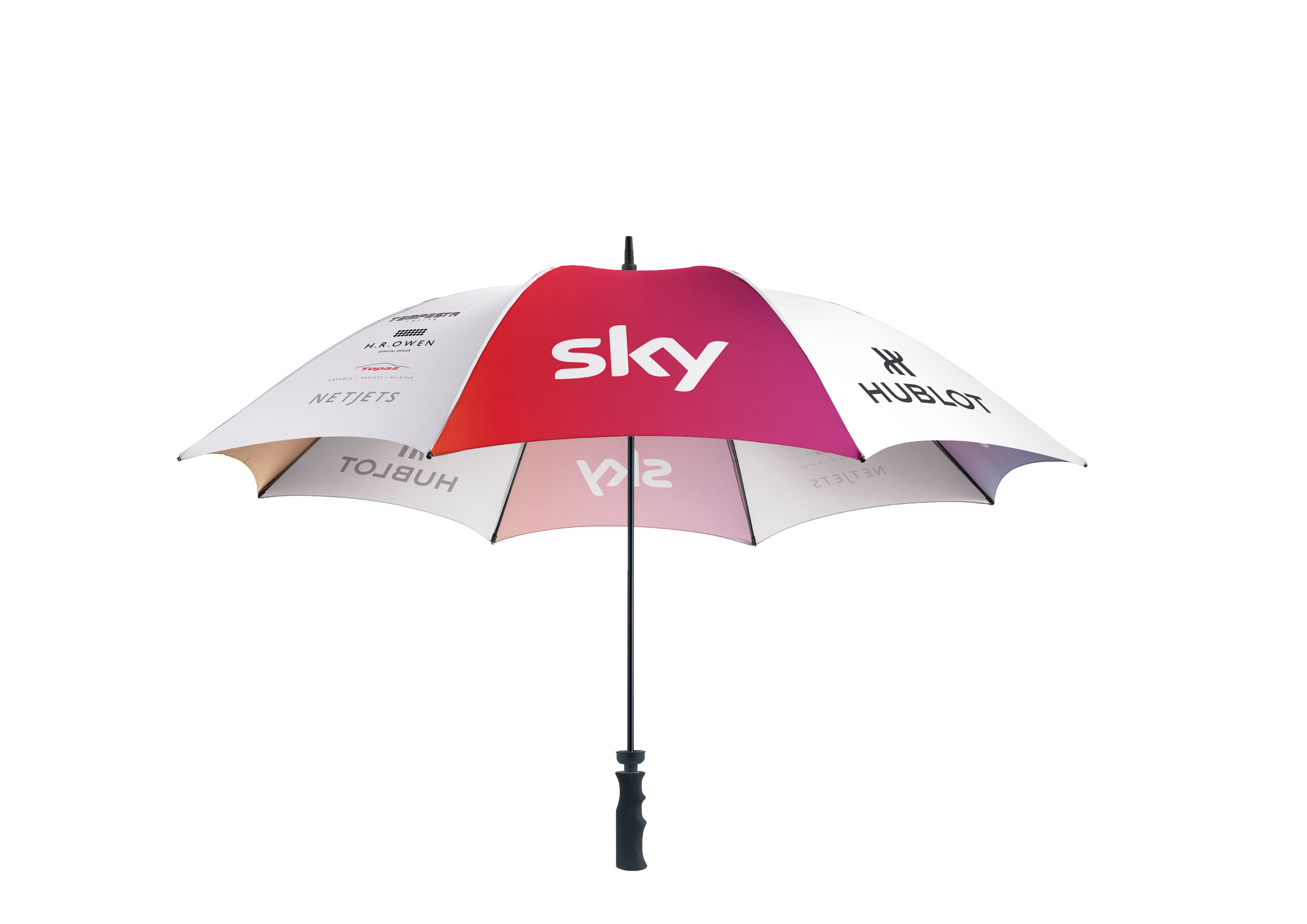 Large tailor made golf umbrella with SKY TV print