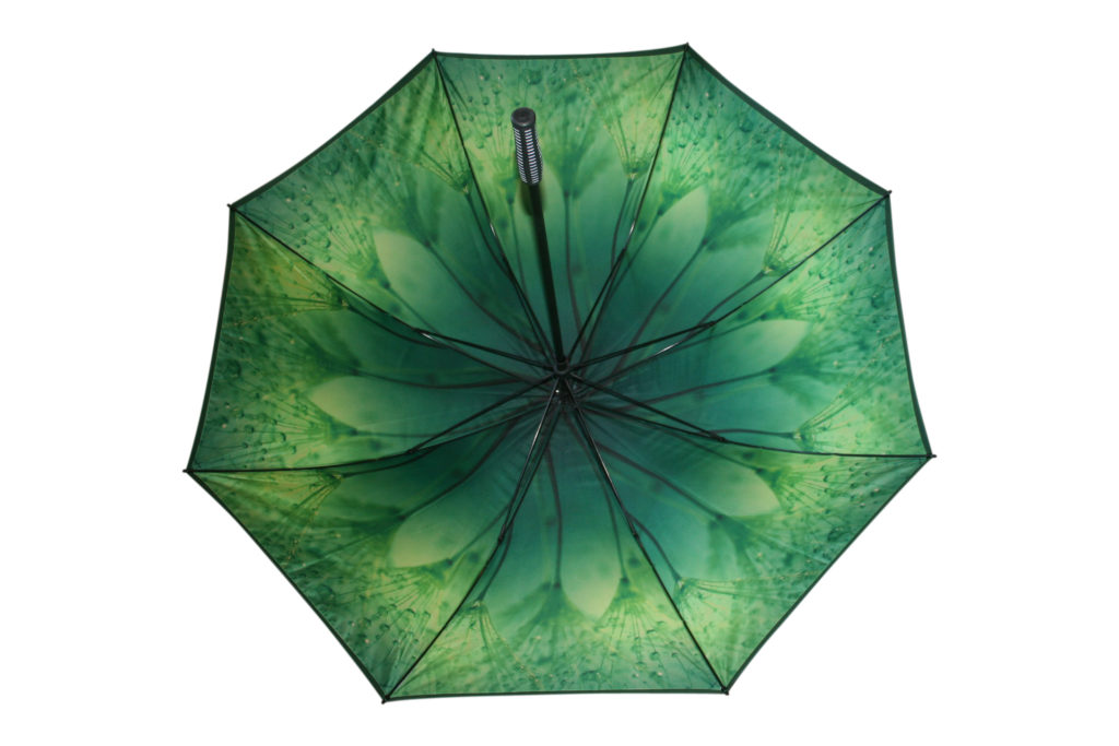 Full digitally printed double canopy tailor made umbrellas with flower design all over print