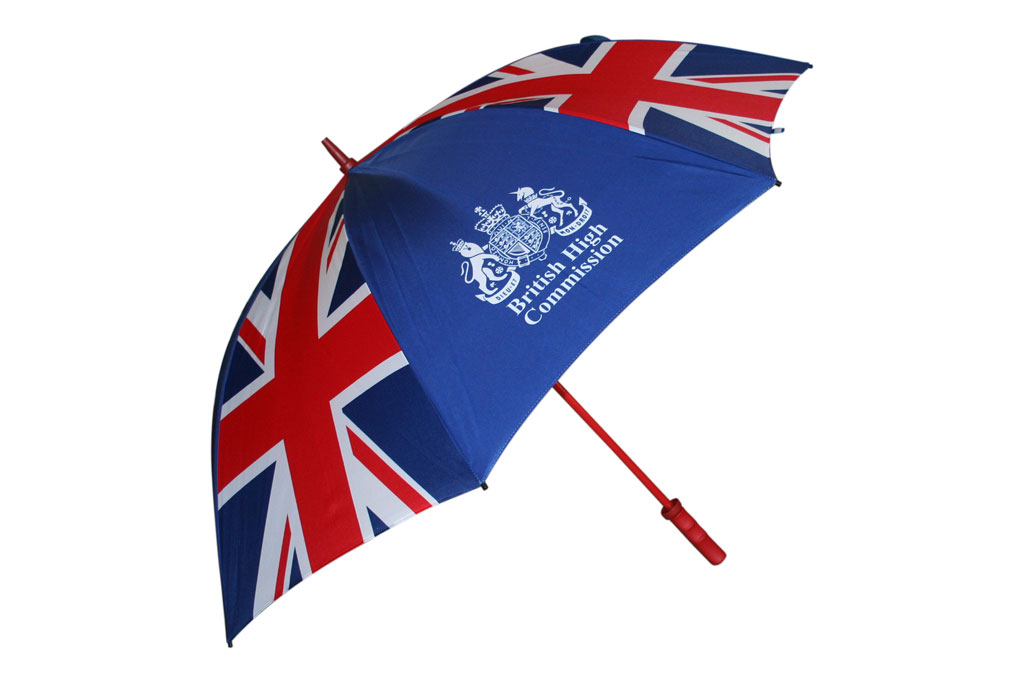 Custom printed umbrella with the Union jack