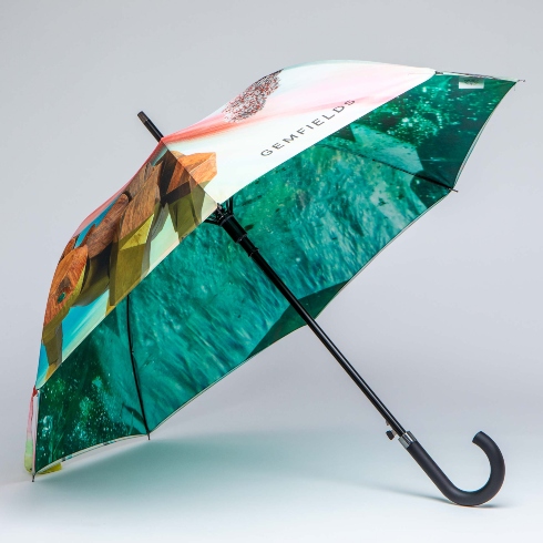 luxury branded umbrellas digitally printed with inside print Gemfield