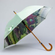 luxury wood walking umbrella with property photo print