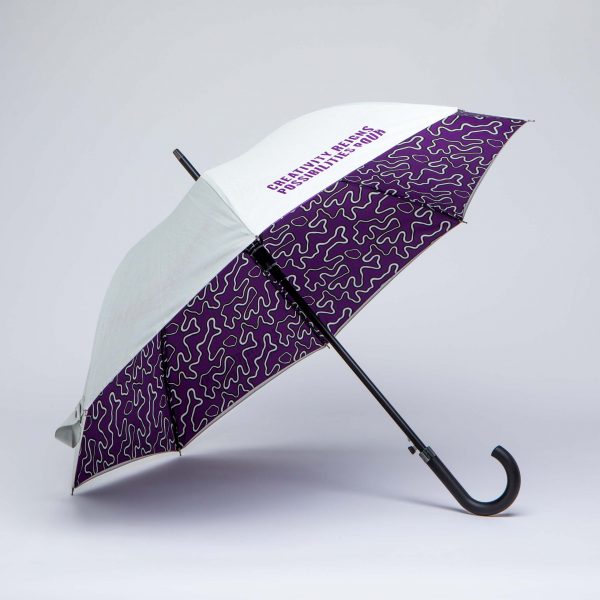 City company umbrella with complicated internal print
