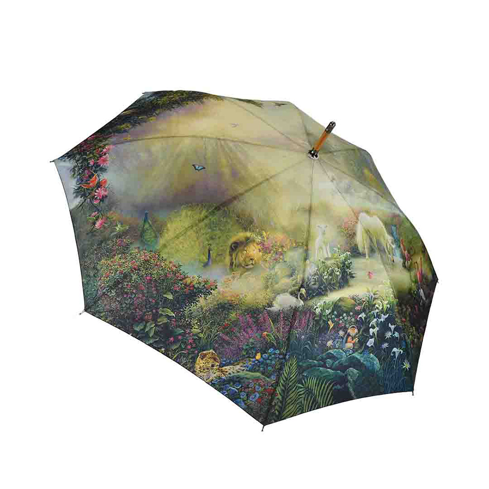 magical digital print on outside panels of umbrella