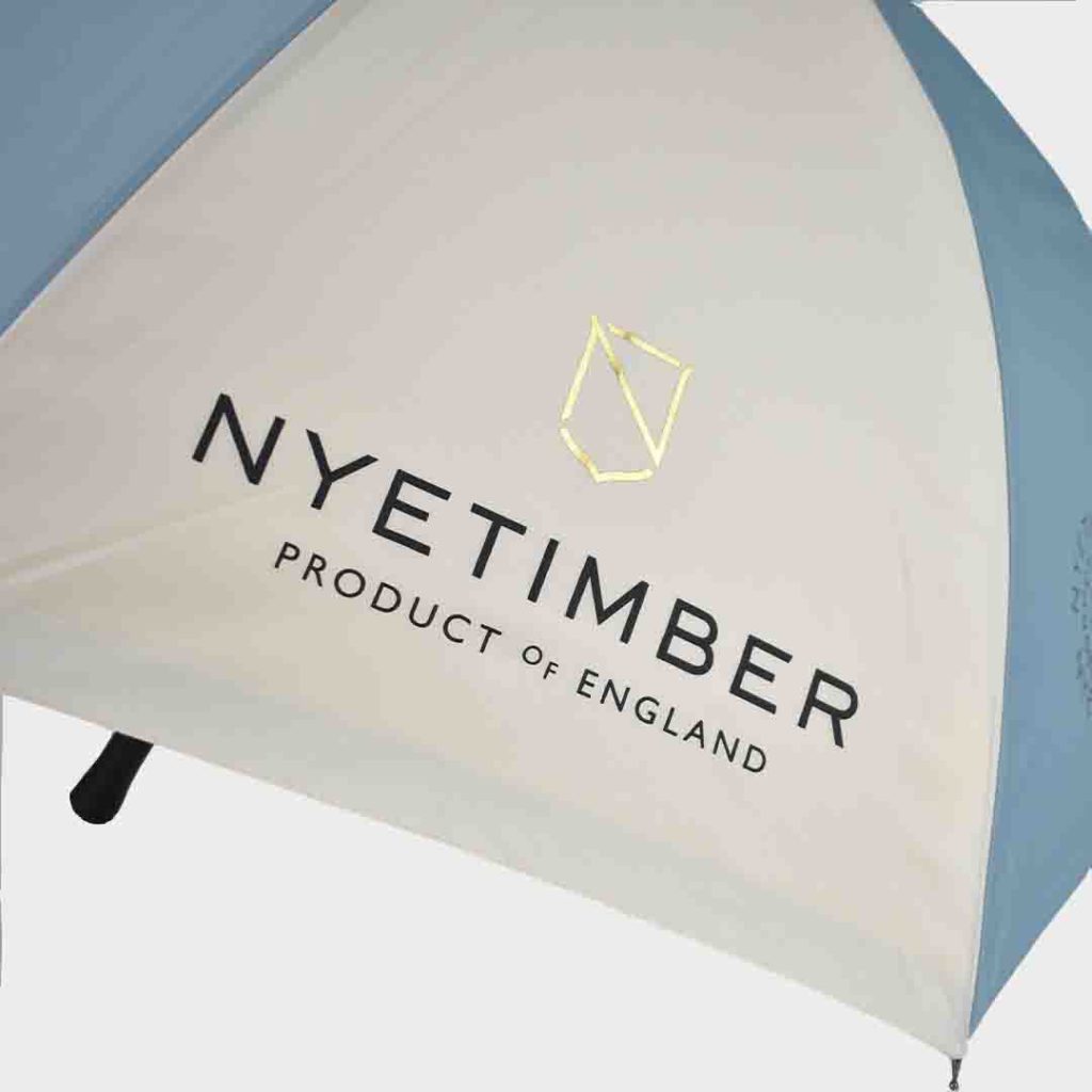 cream-and-blue-umbrella-with golf-foil-logo