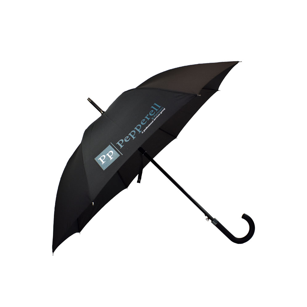 side view of black walker umbrella