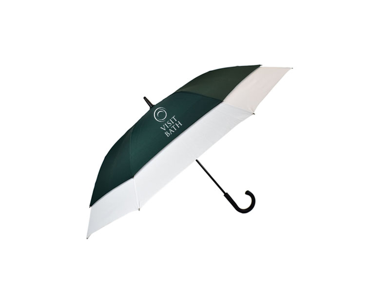 large expanding folding umbrella with two tone panels