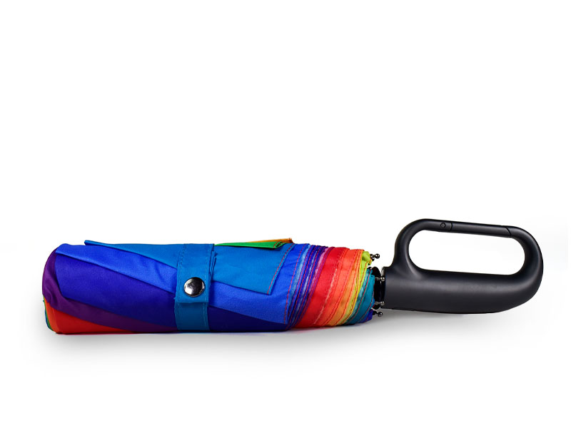 folded clip handle umbrella with rainbow panels