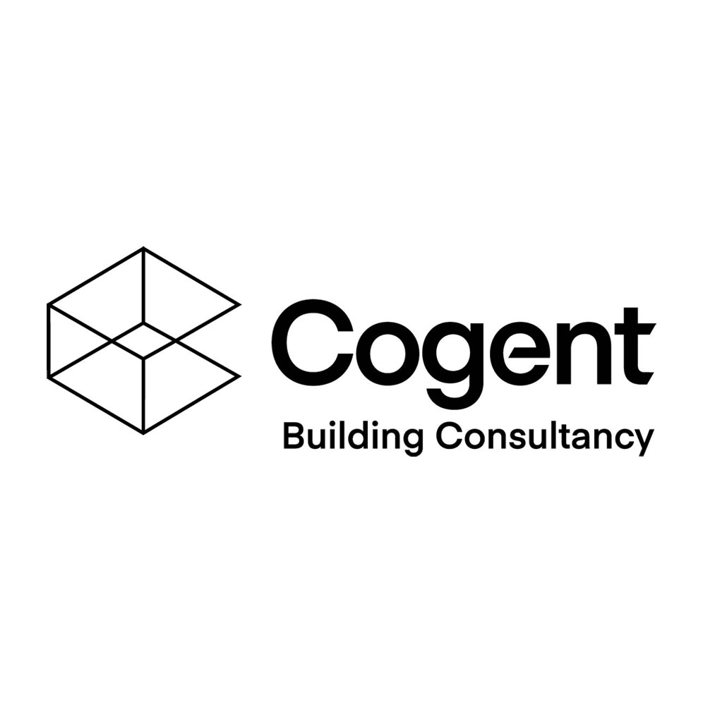 Cogent logo and icon in black on white background